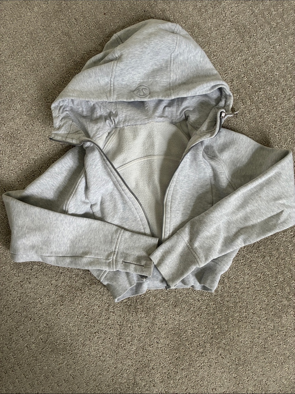 lululemon athletica women’s Light Gray Hooded Zip Sweatshirt